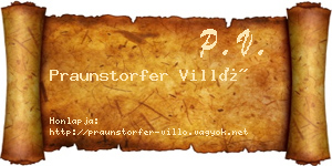 Praunstorfer Villő névjegykártya